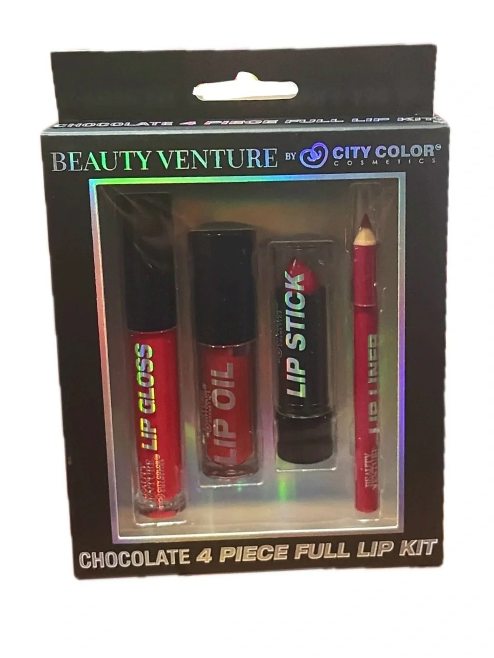 NIB Beauty Venture by City Color Chocolate 4 Piece Full Lip Kit